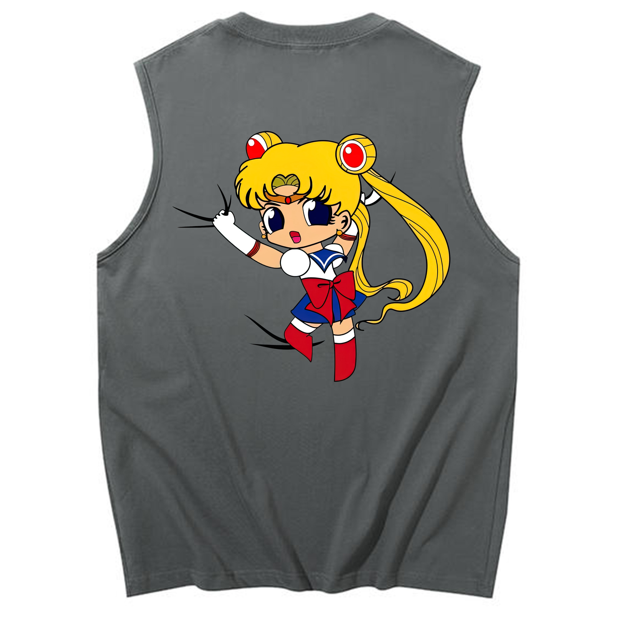 （画像用） 美少女戦士セーラームーン 月野 うさぎ つきの うさぎ Sailor Moon Tsukino Usagi コットン100％タンクトップ（背面プリント）